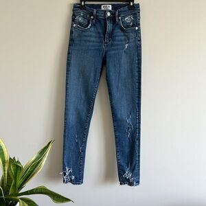 Brand New AGOLDE Sophie High Rise Distressed Cropped Skinny Jeans